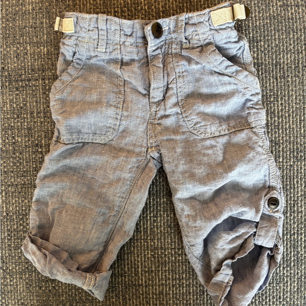 GAP Baby Blue Linen Chambray Pants Boys 18-24M